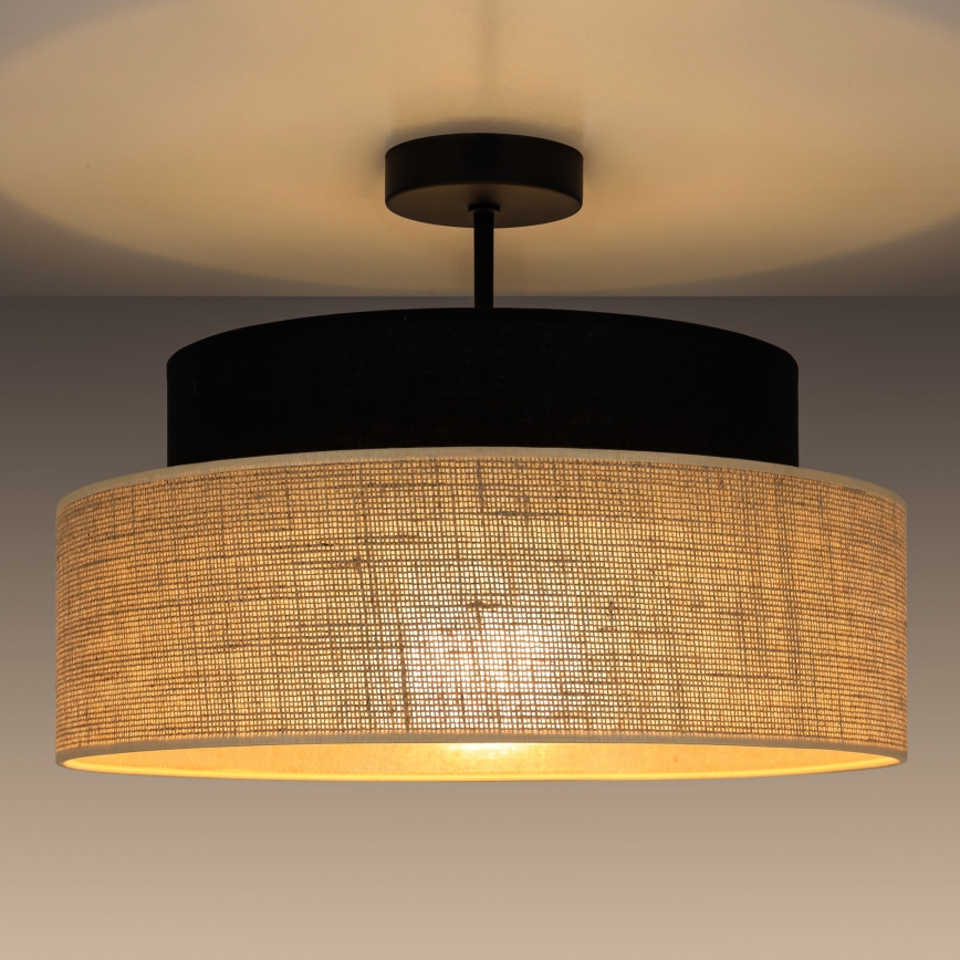 Virsapmetuma lustra BOHO 1xE27/60W/230V melna/bēša