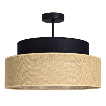 Virsapmetuma lustra BOHO 1xE27/60W/230V melna/bēša
