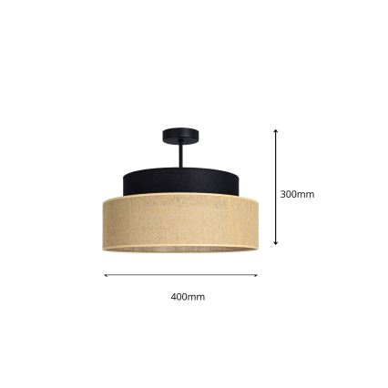 Virsapmetuma lustra BOHO 1xE27/60W/230V melna/bēša