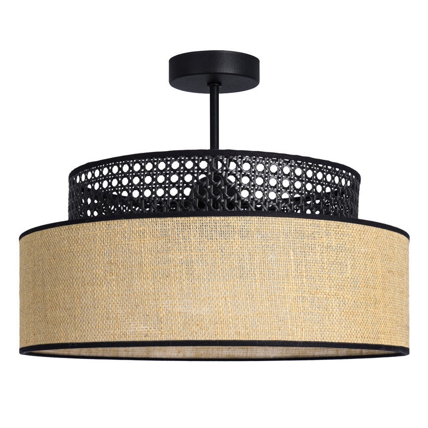 Virsapmetuma lustra BOHO 1xE27/60W/230V melna/rotanga
