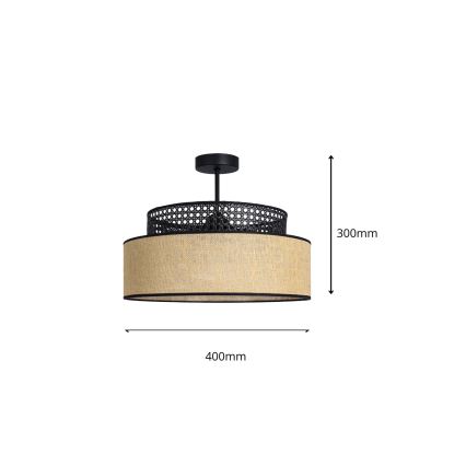 Virsapmetuma lustra BOHO 1xE27/60W/230V melna/rotanga