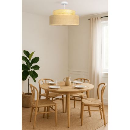 Virsapmetuma lustra BOHO 1xE27/60W/230V rotanga