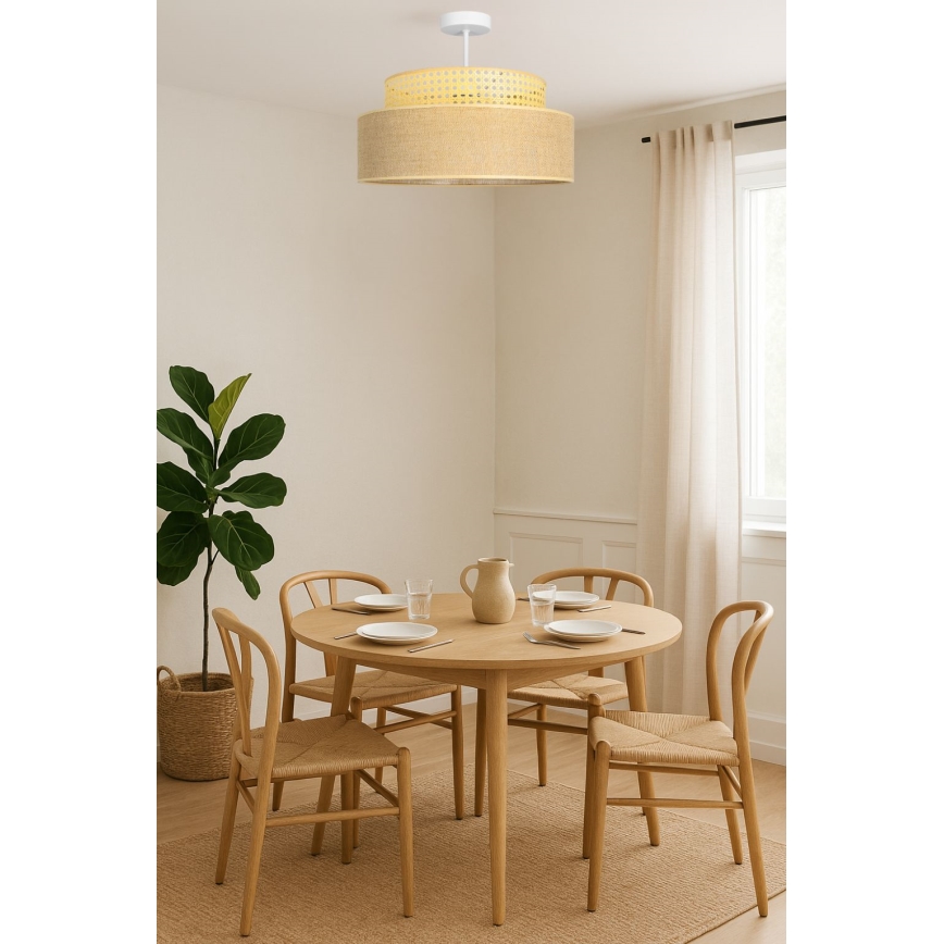 Virsapmetuma lustra BOHO 1xE27/60W/230V rotanga