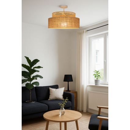 Virsapmetuma lustra BOHO 1xE27/60W/230V rotanga
