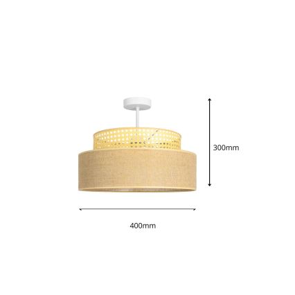 Virsapmetuma lustra BOHO 1xE27/60W/230V rotanga