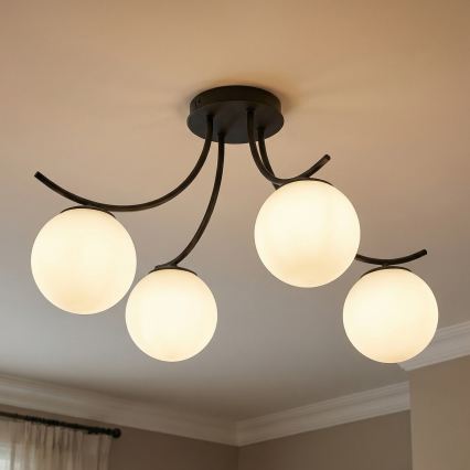Virsapmetuma lustra BOSTON 4xE14/10W/230V melna