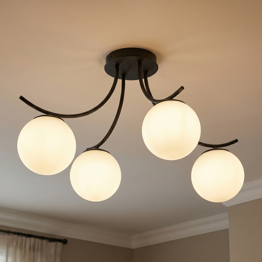 Virsapmetuma lustra BOSTON 4xE14/10W/230V melna