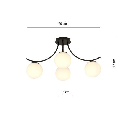 Virsapmetuma lustra BOSTON 4xE14/10W/230V melna