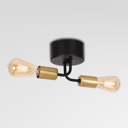 Virsapmetuma lustra BRENDA 2xE27/60W/230V melna/zelta