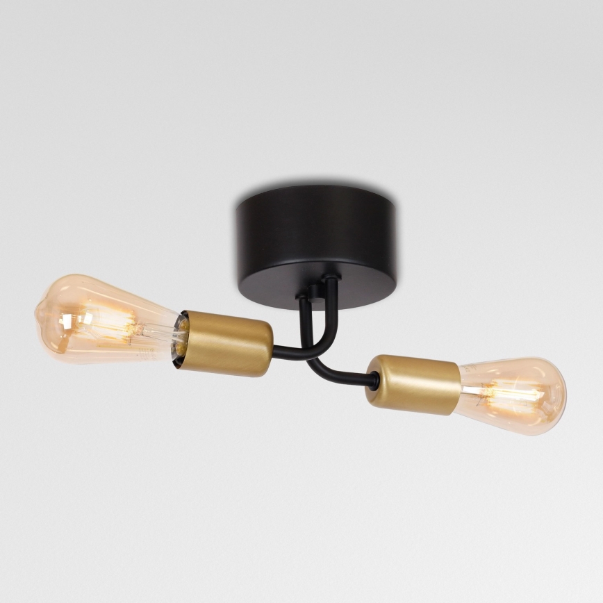 Virsapmetuma lustra BRENDA 2xE27/60W/230V melna/zelta