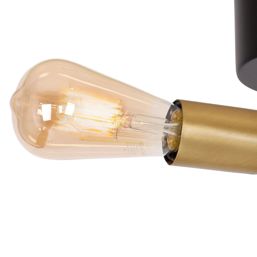 Virsapmetuma lustra BRENDA 3xE27/60W/230V melna/zelta