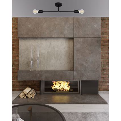 Virsapmetuma lustra CAMBRIDGE 2xE27/15W/230V melna