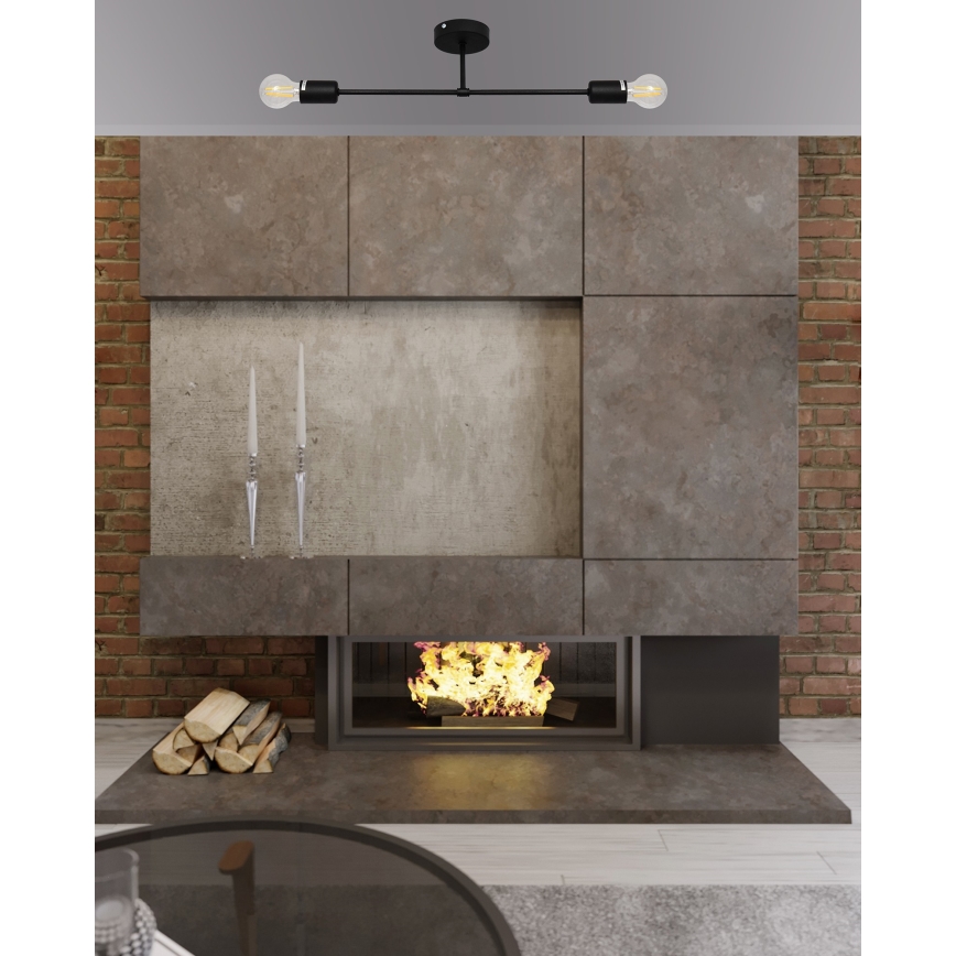 Virsapmetuma lustra CAMBRIDGE 2xE27/15W/230V melna