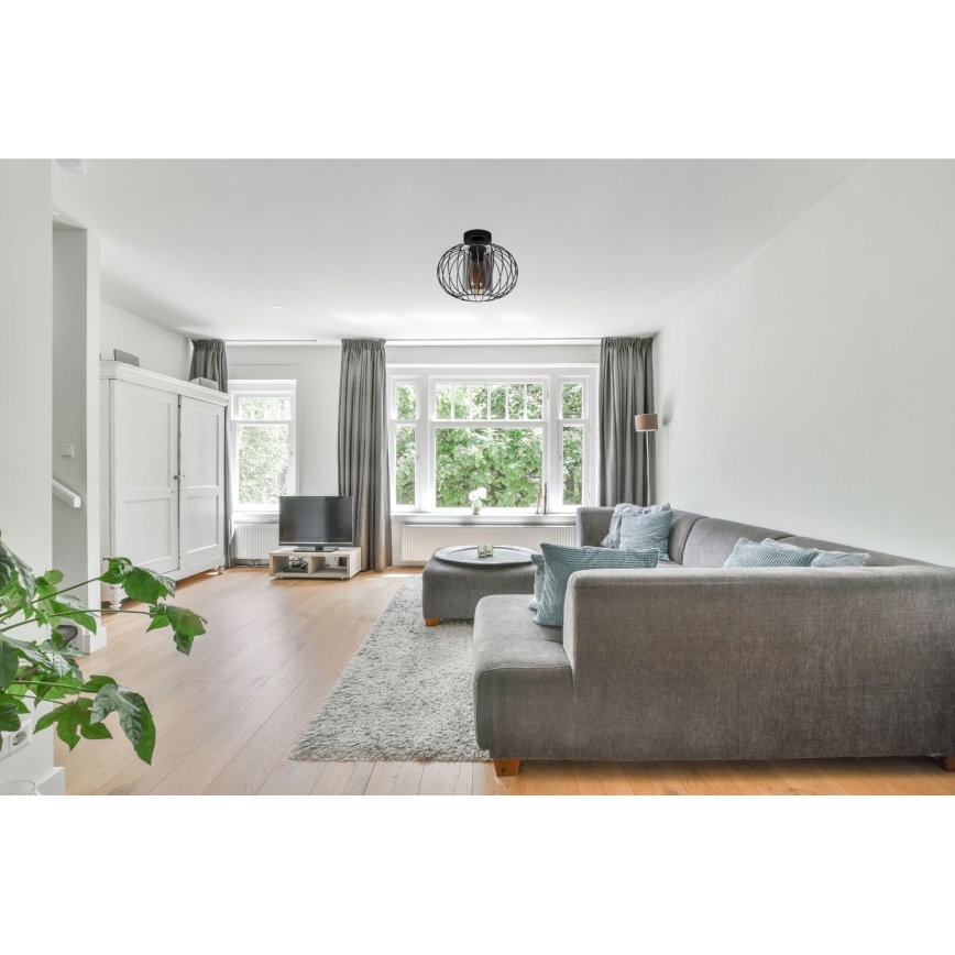 Virsapmetuma lustra CORRINI 1xE27/60W/230V d. 25 cm melna/pelēka