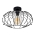 Virsapmetuma lustra CORRINI 1xE27/60W/230V d. 34 cm melna/caurspīdīga