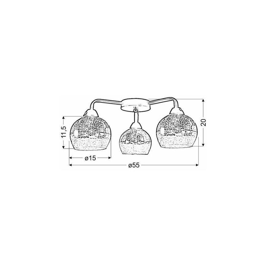 Virsapmetuma lustra CROMINA 3xE27/60W/230V