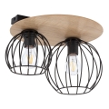 Virsapmetuma lustra CYBER 2xE27/60W/230V koka/melna