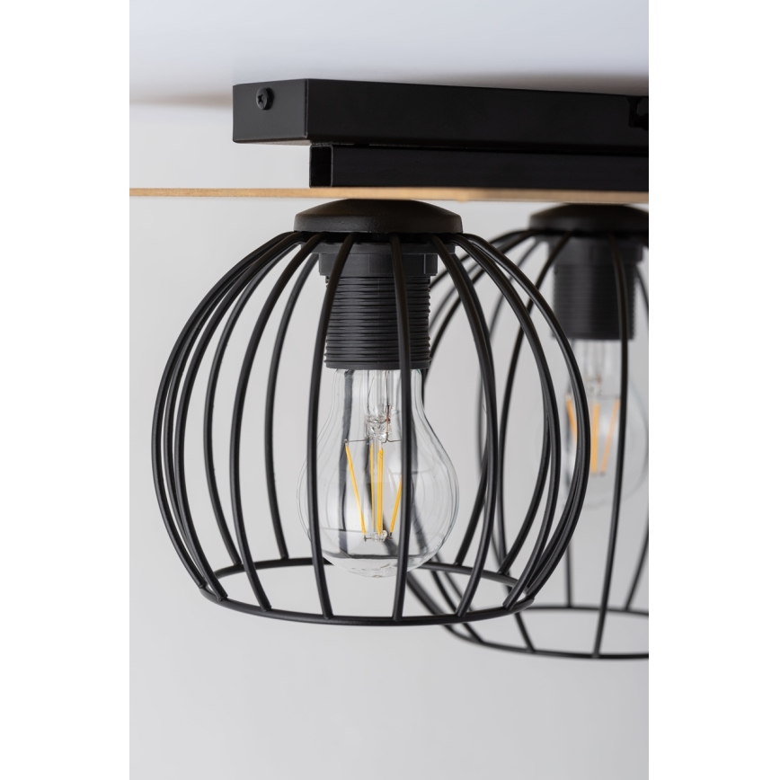 Virsapmetuma lustra CYBER 2xE27/60W/230V koka/melna