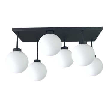 Virsapmetuma lustra DEA 6xE14/60W/230V melna/balta