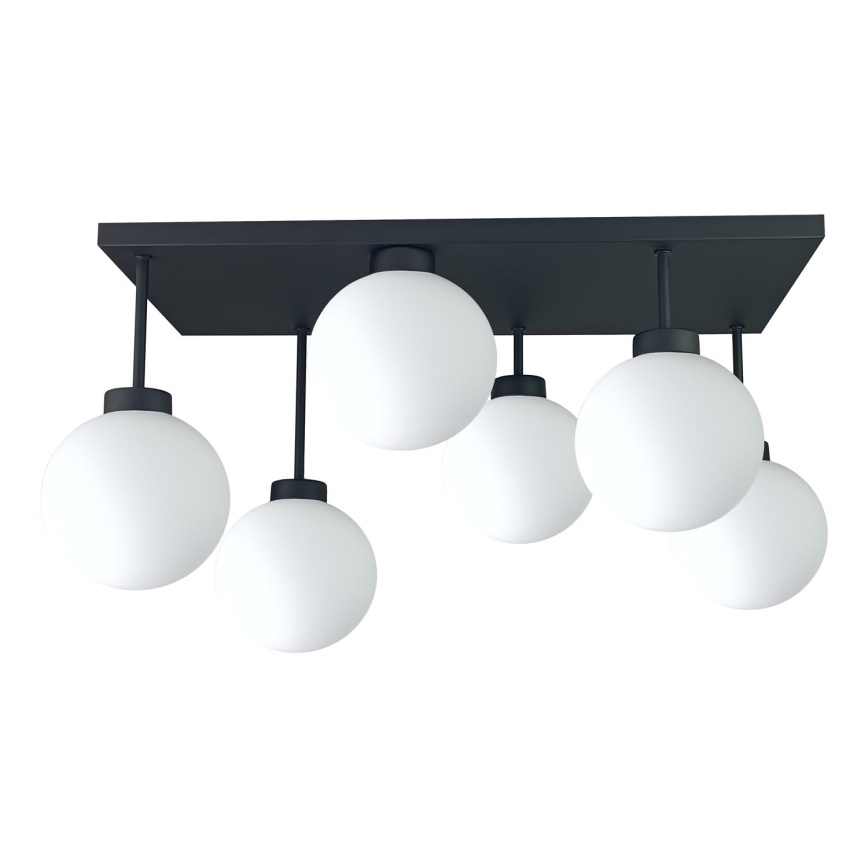 Virsapmetuma lustra DEA 6xE14/60W/230V melna/balta