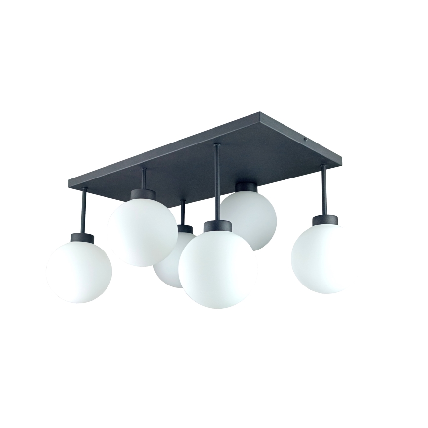 Virsapmetuma lustra DEA 6xE14/60W/230V melna/balta
