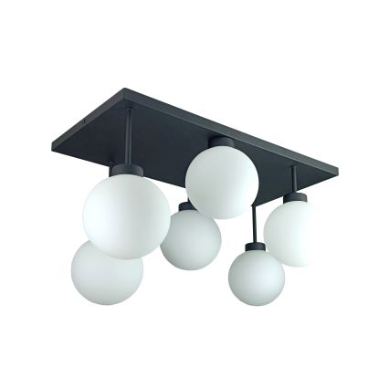 Virsapmetuma lustra DEA 6xE14/60W/230V melna/balta