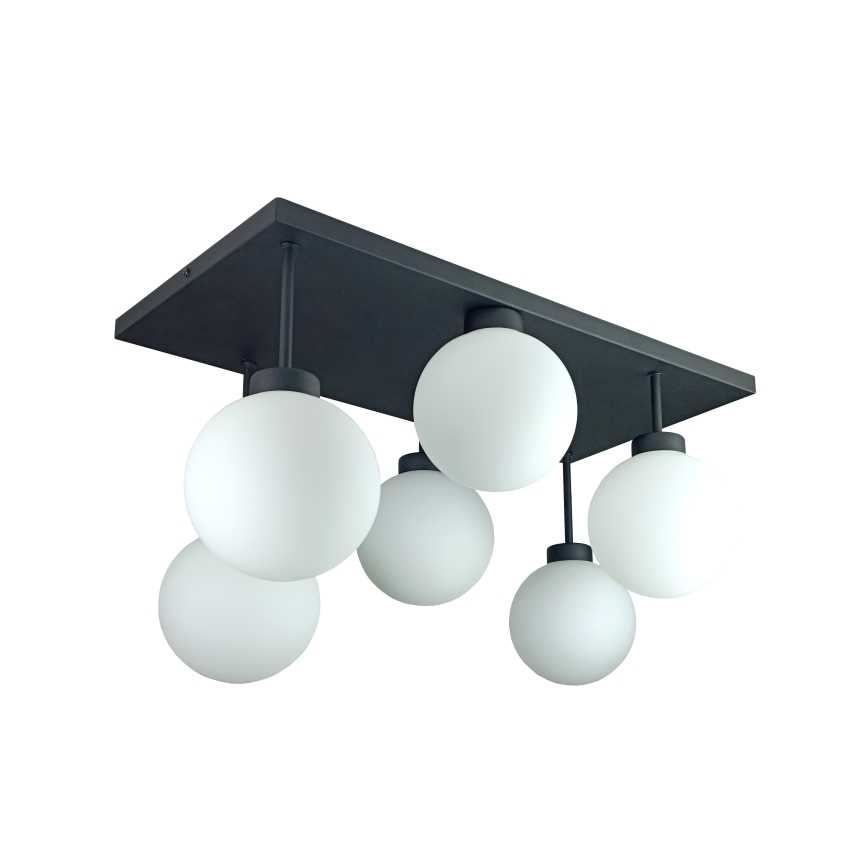 Virsapmetuma lustra DEA 6xE14/60W/230V melna/balta