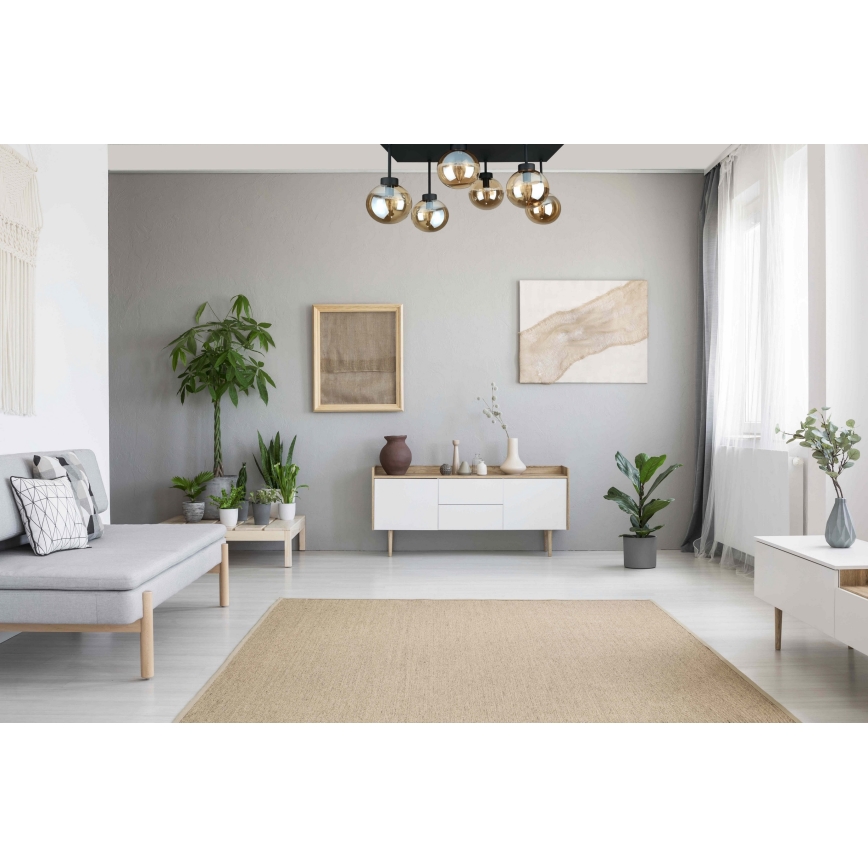 Virsapmetuma lustra DEA 6xE14/60W/230V melna/dūmakains bēša