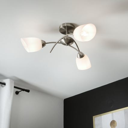 Virsapmetuma lustra DONNA 3xE27/60W/230V niķelis