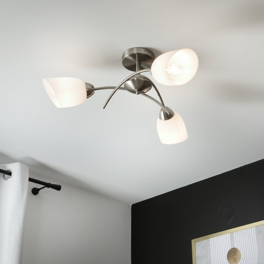 Virsapmetuma lustra DONNA 3xE27/60W/230V niķelis