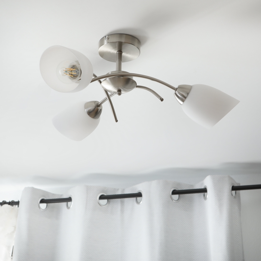 Virsapmetuma lustra DONNA 3xE27/60W/230V niķelis