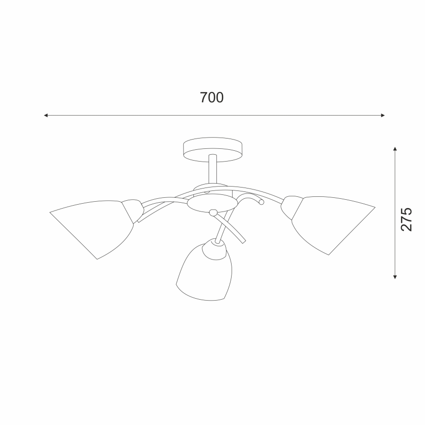 Virsapmetuma lustra DONNA 3xE27/60W/230V niķelis