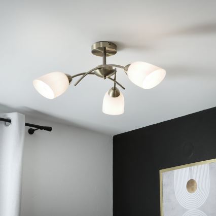 Virsapmetuma lustra DONNA 3xE27/60W/230V patina