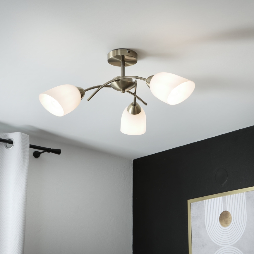 Virsapmetuma lustra DONNA 3xE27/60W/230V patina