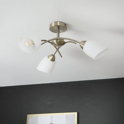 Virsapmetuma lustra DONNA 3xE27/60W/230V patina