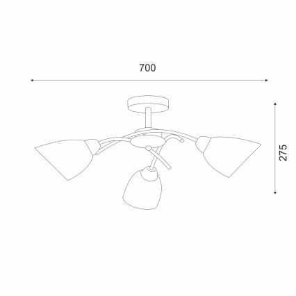 Virsapmetuma lustra DONNA 3xE27/60W/230V patina
