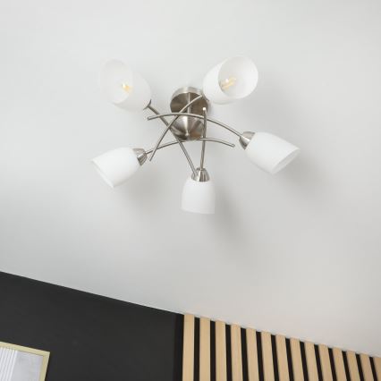 Virsapmetuma lustra DONNA 5xE27/60W/230V niķelis