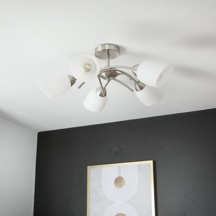 Virsapmetuma lustra DONNA 5xE27/60W/230V niķelis