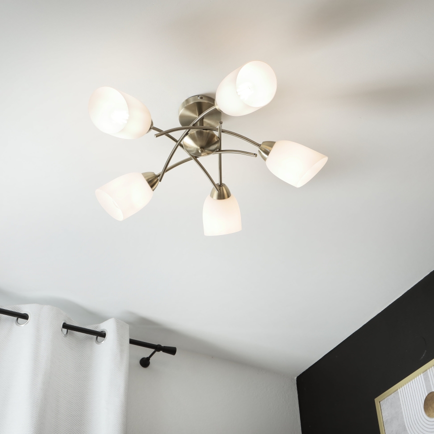 Virsapmetuma lustra DONNA 5xE27/60W/230V patina