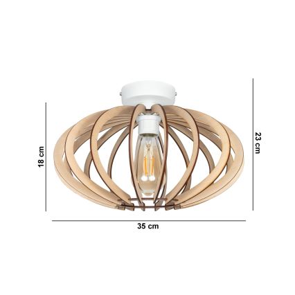 Virsapmetuma lustra EARTH 1xE27/60W/230V balta/bēša