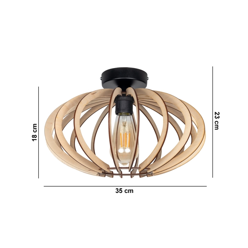 Virsapmetuma lustra EARTH 1xE27/60W/230V melna/bēša