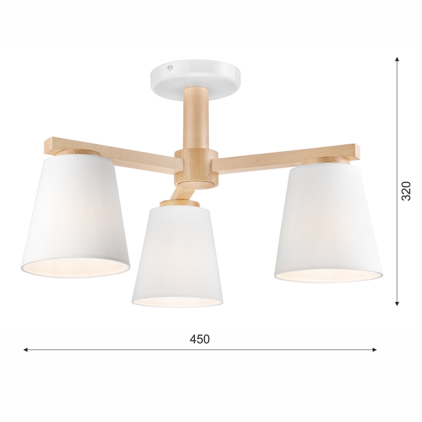 Virsapmetuma lustra ELLIE 3xE27/60W/230V dižskābardis