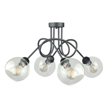 Virsapmetuma lustra EVIE 4xE27/60W/230V antracīta/caurspīdīga