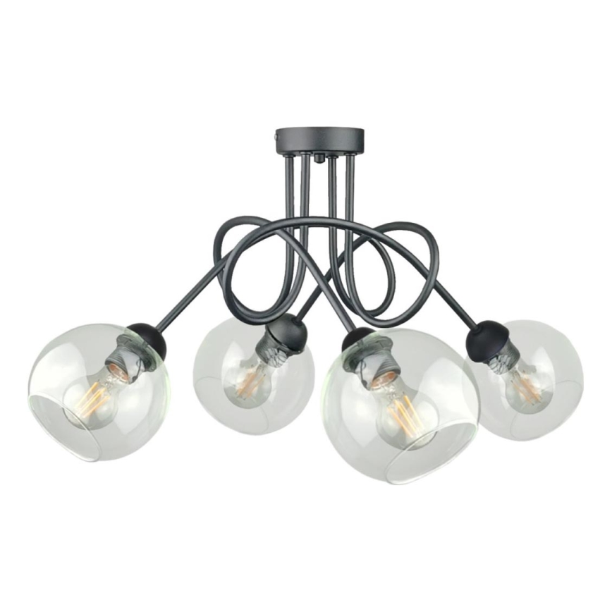 Virsapmetuma lustra EVIE 4xE27/60W/230V antracīta/caurspīdīga