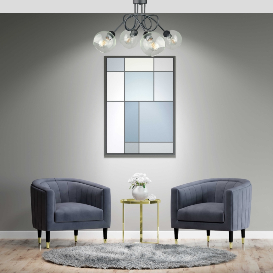 Virsapmetuma lustra EVIE 4xE27/60W/230V antracīta/caurspīdīga