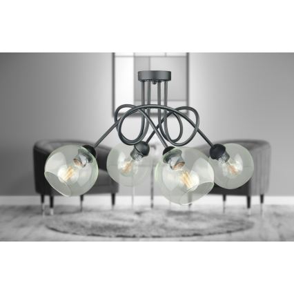 Virsapmetuma lustra EVIE 4xE27/60W/230V antracīta/caurspīdīga