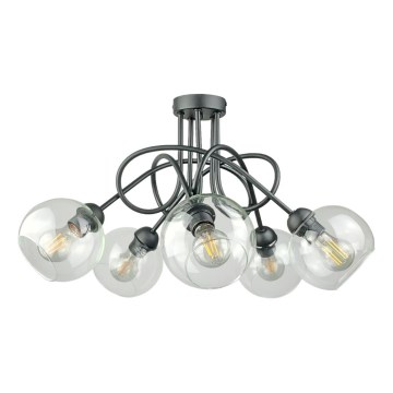 Virsapmetuma lustra EVIE 5xE27/60W/230V antracīta/caurspīdīga
