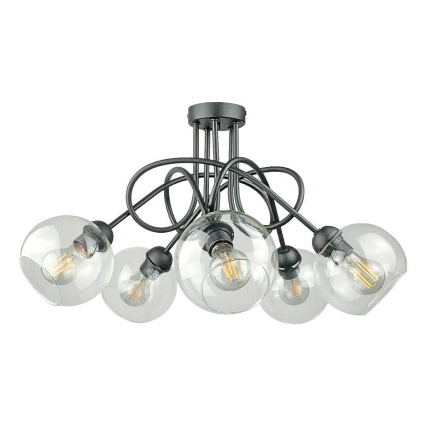 Virsapmetuma lustra EVIE 5xE27/60W/230V antracīta/caurspīdīga