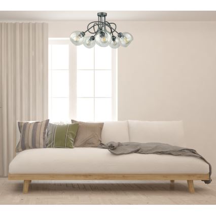Virsapmetuma lustra EVIE 5xE27/60W/230V antracīta/caurspīdīga