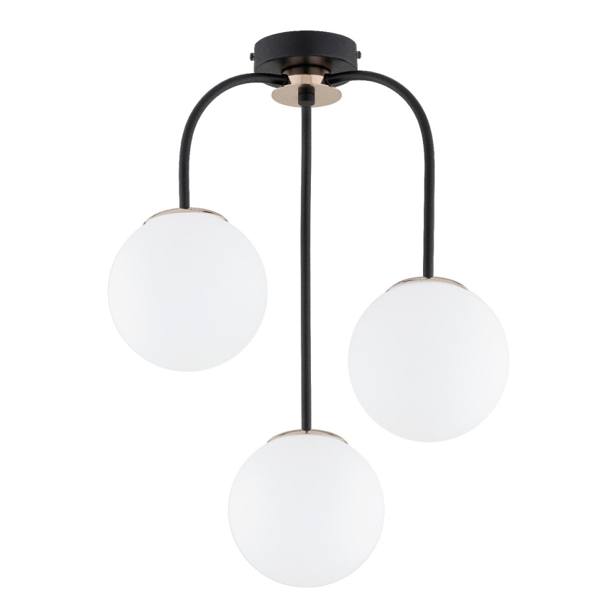 Virsapmetuma lustra GAMMA 3xE14/10W/230V melna/zelta